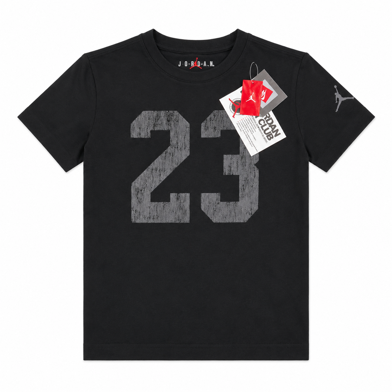 Polera Negra Jordan Con logo 23 gris Polera Negra Con Logo 23 Gris Gigante - Imagen 1