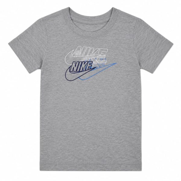 Polera Gris Triple Logo Frontal