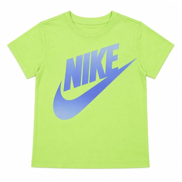 Polera Verde Neón Con Logo Azul En Degrade