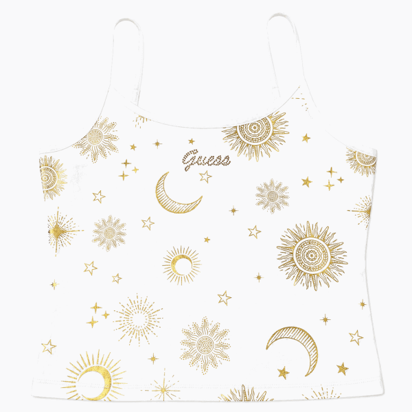 Croptop Pabilo Ajustable Blanco - Dorado