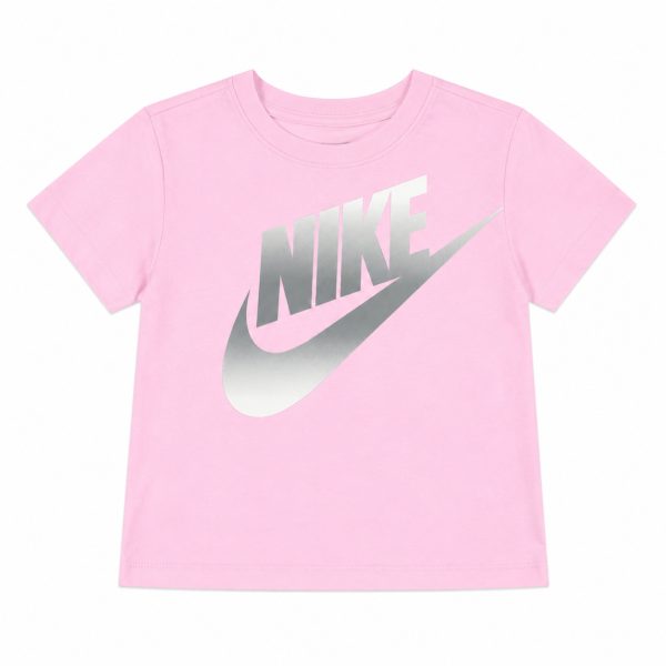 Polera Rosada Con Logo Plateado