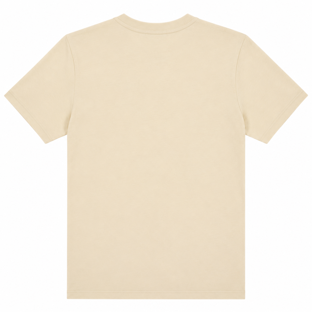 Polera Beige Con Logo En Triangulo De Tono Naranja Y Letras Gris - Imagen 2