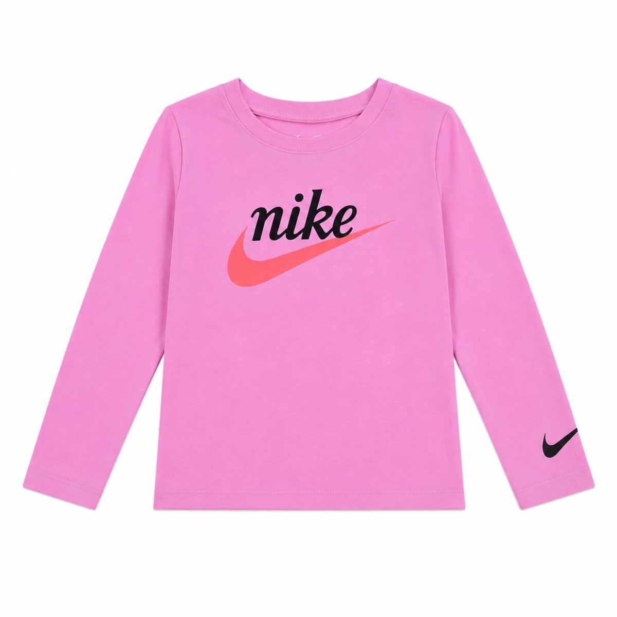 Conjunto Deportivo De Polera Manga Larga Rosada Y Calza Negra - Imagen 3