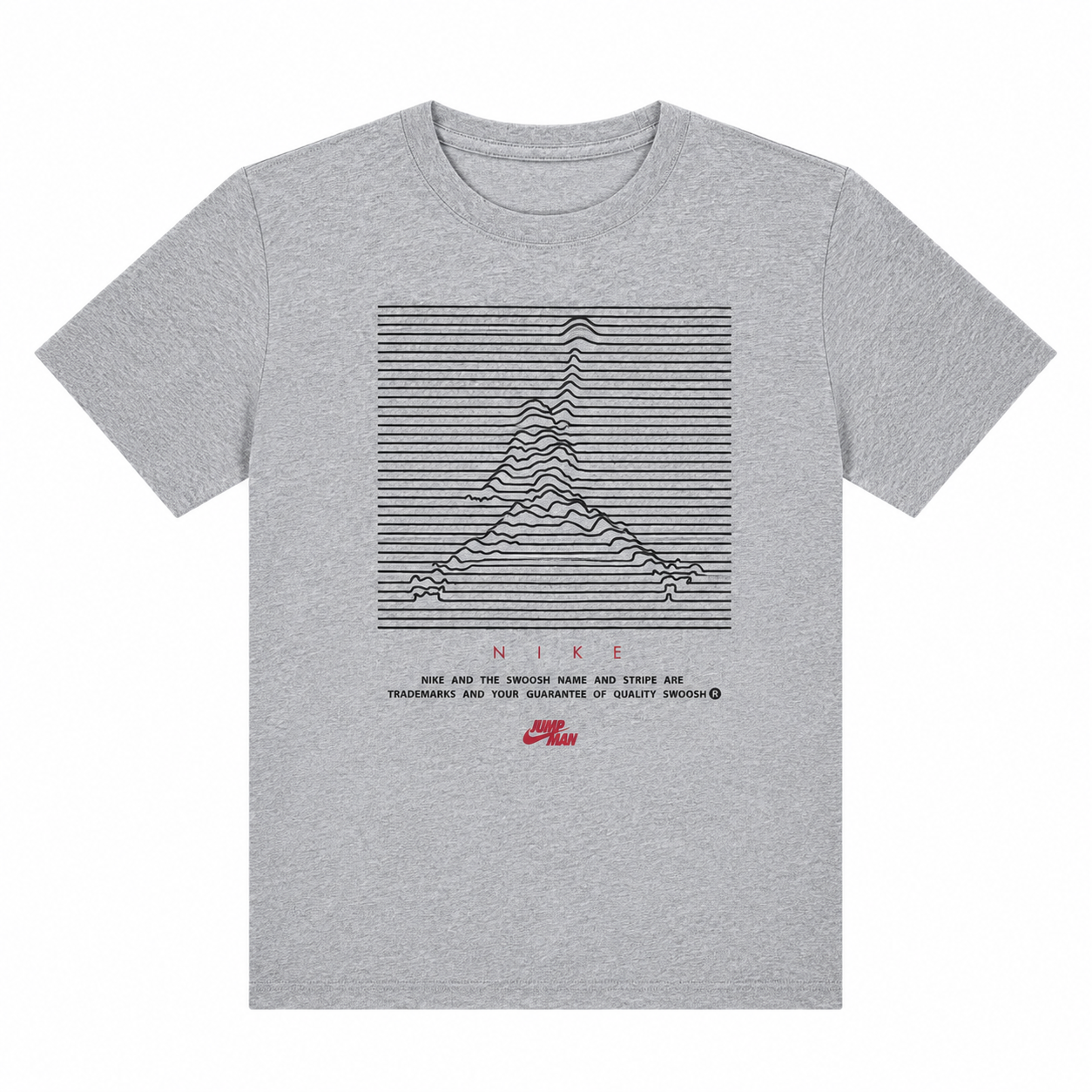 Polera jordan con logo entrelineas Polera Gris Con Logo Echo Entrelineas 3D - Imagen 1