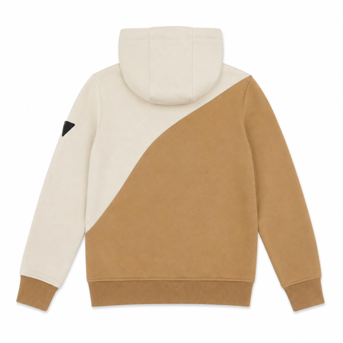 Polerón Con Capucha Beige con Café - Imagen 2