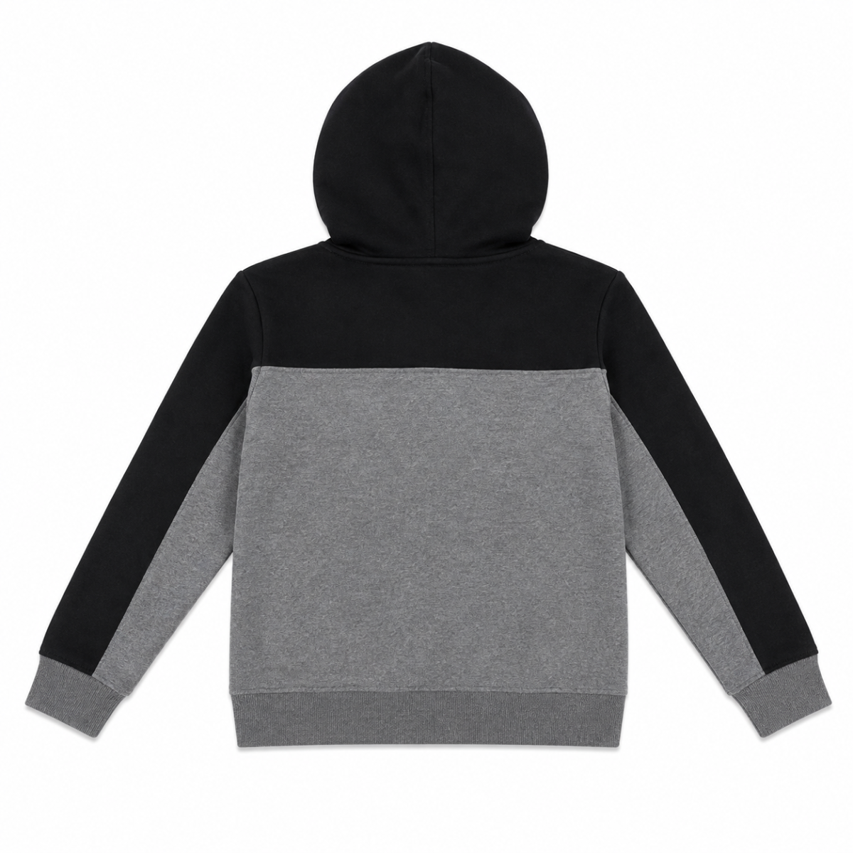 Poleron Con Capucha Negro con Gris - Imagen 2