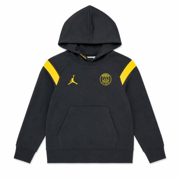 Polerón Tipo Canguro Con Logo Trasero Y Detalles Amarillo