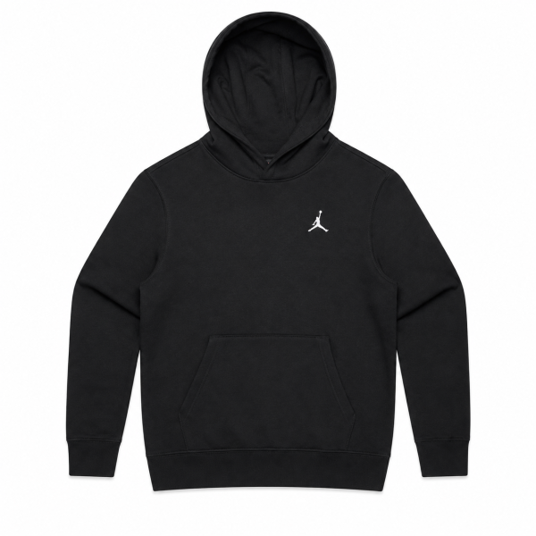 Poleron Negro De Estilo Clasico Con Logo Minimalista