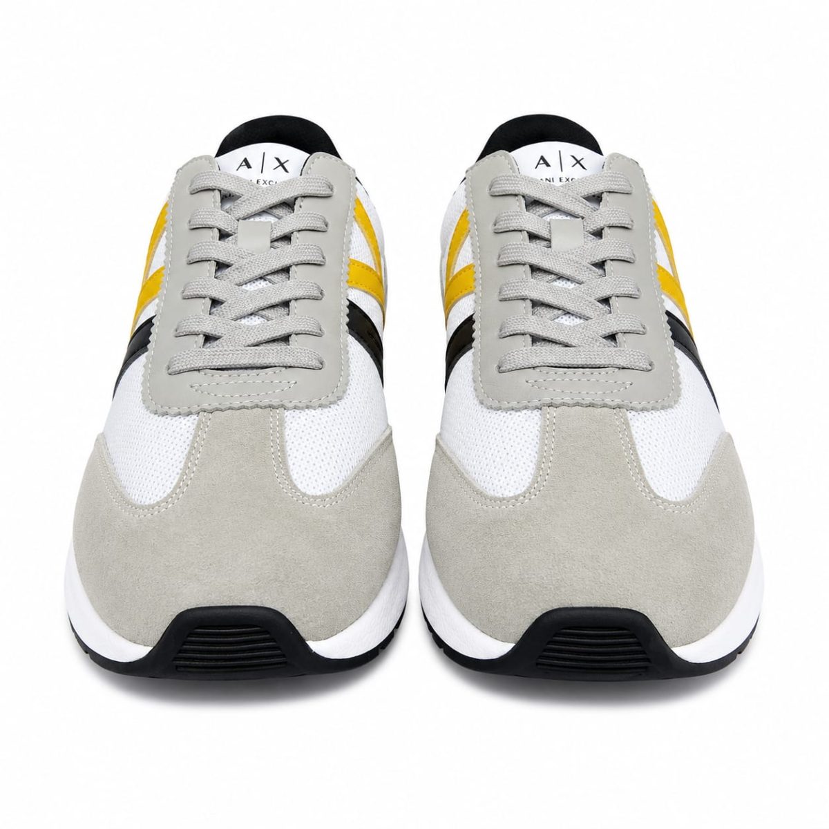 Zapatilla Deportiva Blanca Con Detalles Gris-Amarillo-Negro - Imagen 2