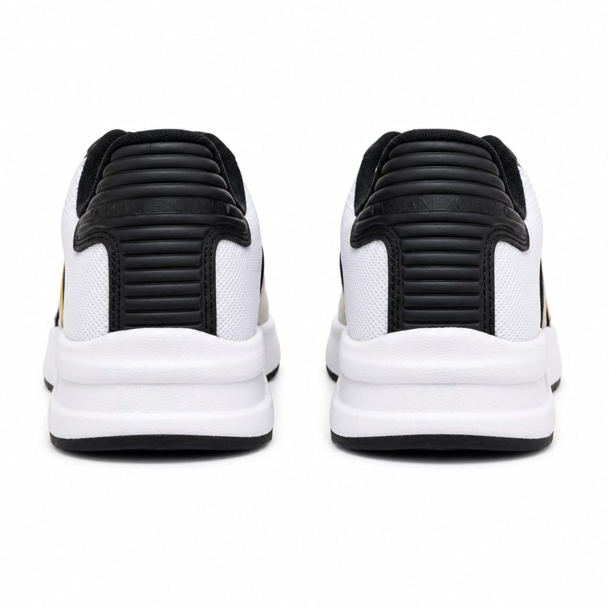 Zapatilla Deportiva Blanca Con Detalles Gris-Amarillo-Negro - Imagen 4