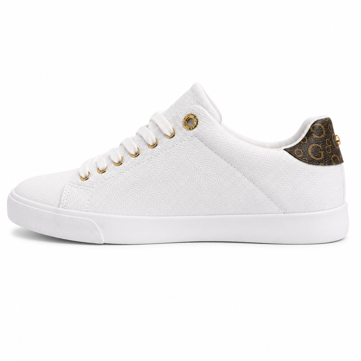 Zapatilla Blanca Con Detalles Cafe Y Dorados - Imagen 5