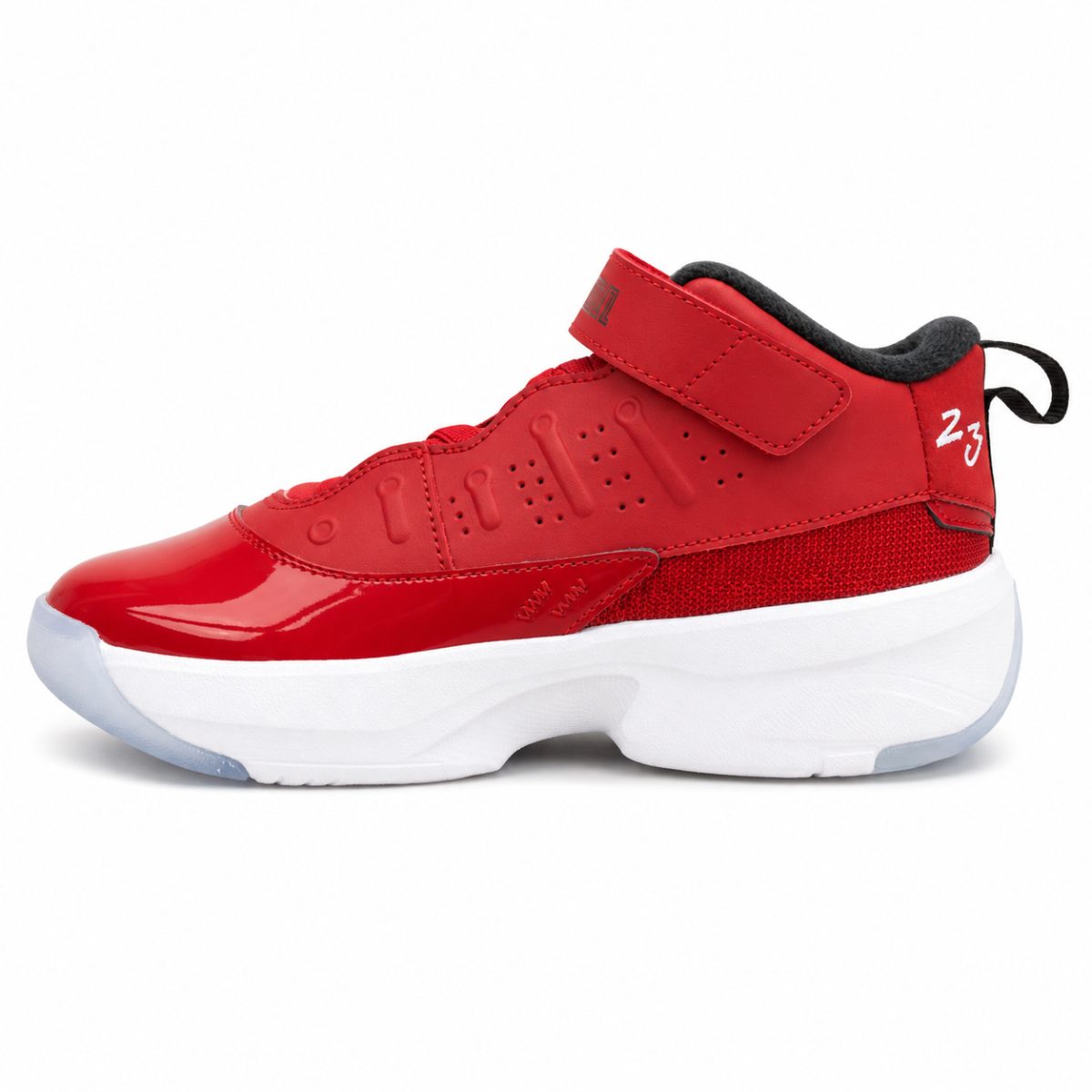 Zapatilla Deportiva Roja Con Velcro Y Caña Alta - Imagen 5