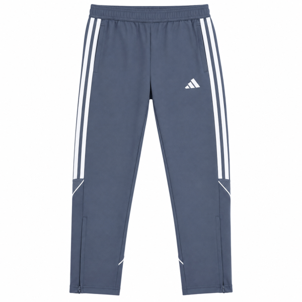 Pantalon De Buzo Deportivo Gris Con Logo Y Lineas Blancas