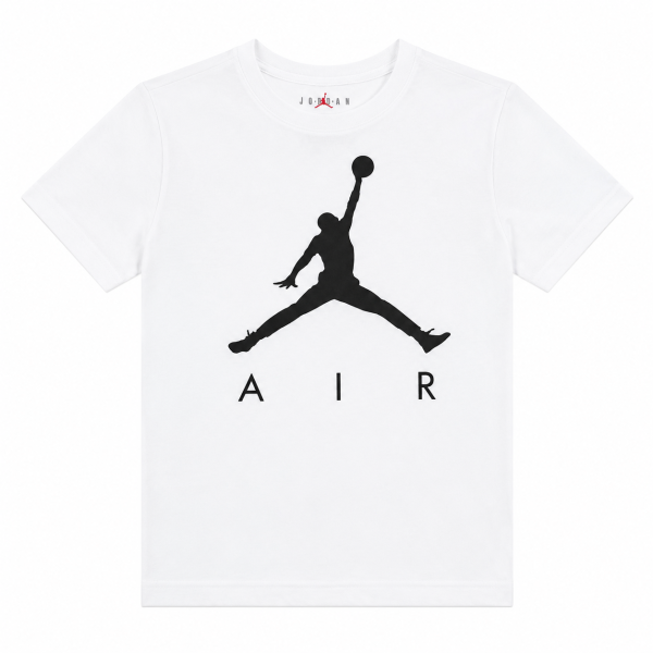 Polera Blanca Con Logo Air Negro Clasico