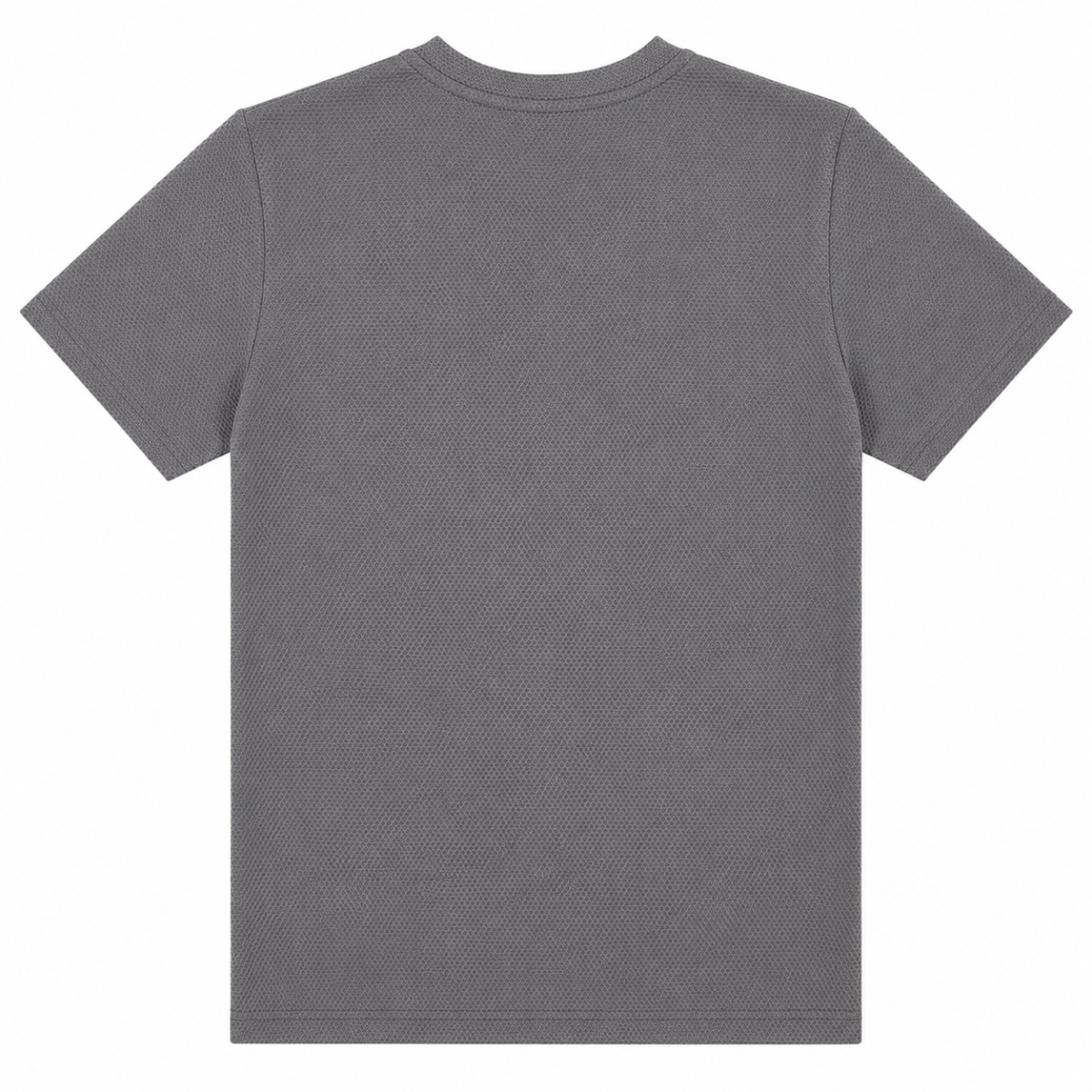 Polera Gris Con Relieves Y Logo Engomado Escrito En El Pecho - Imagen 2