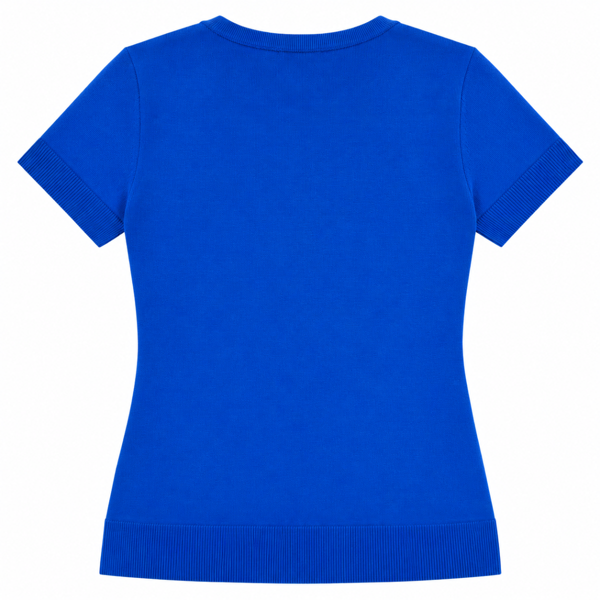 Polera Azul Rey De Hilo Con Logo En Micro-Tachuelas Metálicas Doradas - Imagen 2
