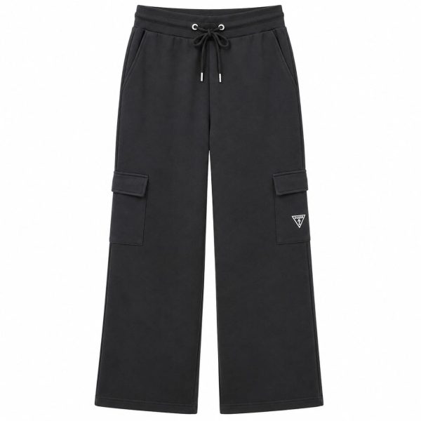 Buzo Tipo Cargo Negro Con Mini Logo Lateral Plateado