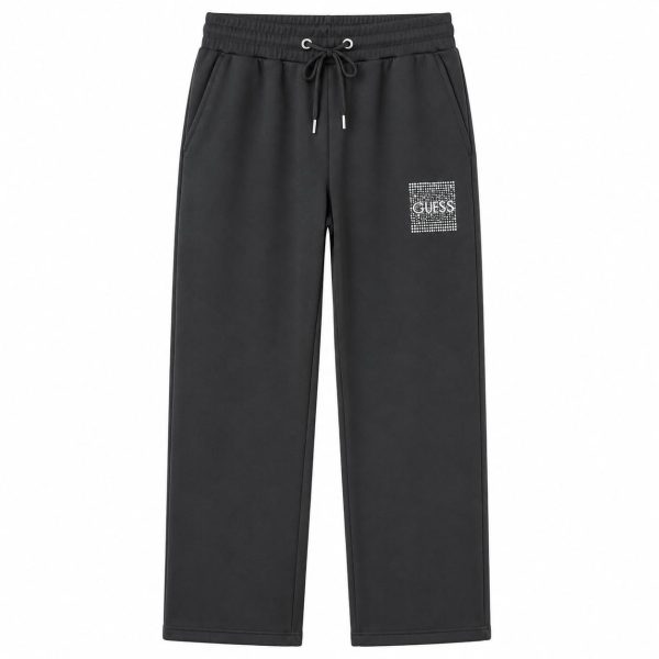 Buzo Tipo Jogger Negro Con Cuadro Lateral De Brillos