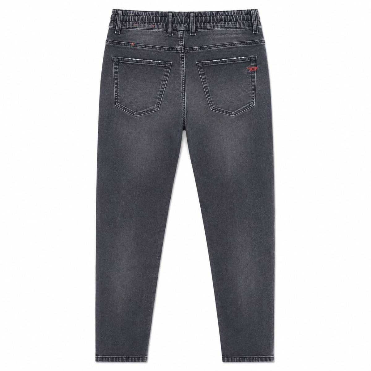Jeans Negro-Gris Jaspeado Con Acabados Rasgados - Imagen 2