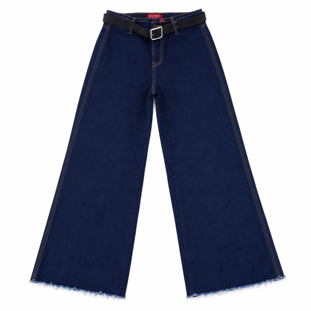 Jeans Guess Jeans Wide Leg Azul Oscuro Con Cinturón Negro - Imagen 1