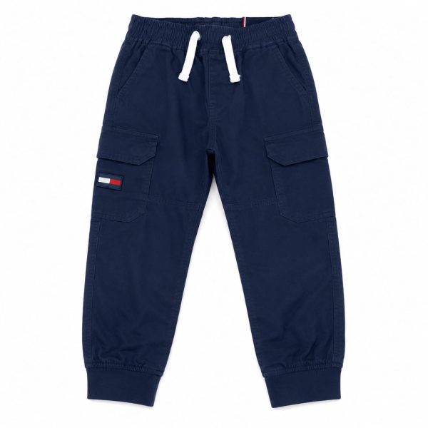 Pantalón Cargo Azul Marino Con Cintura Ajustable