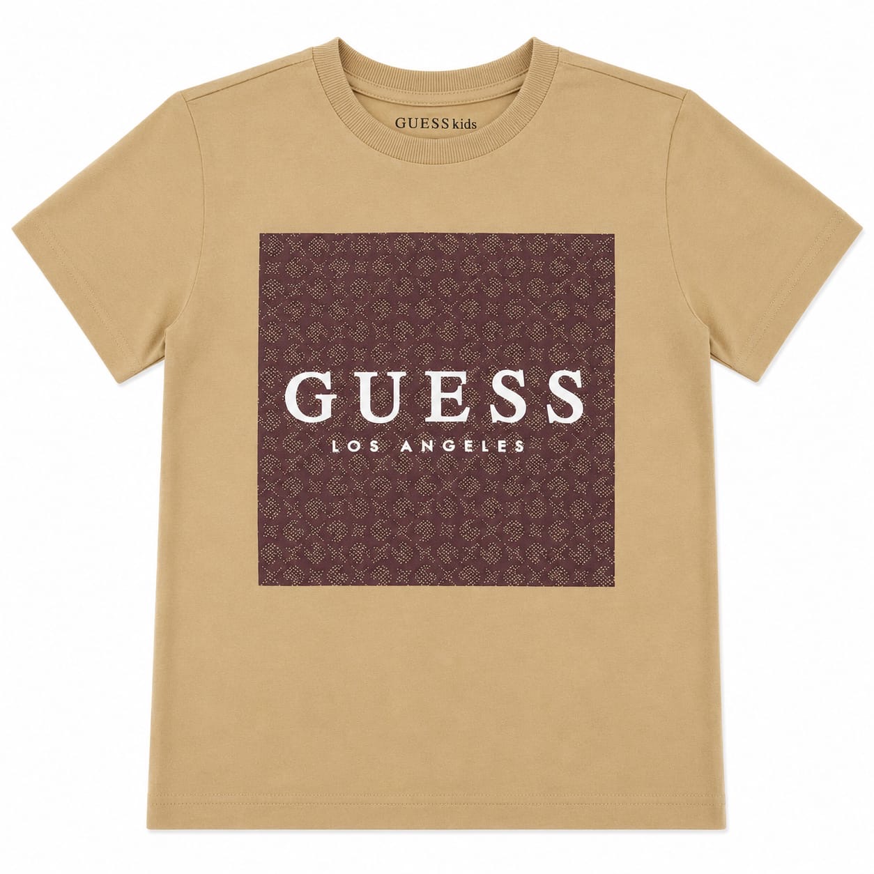 Polera Guess Camel Multilogo Polera Camel Logo Café Multilogo detalles Blancos - Imagen 1