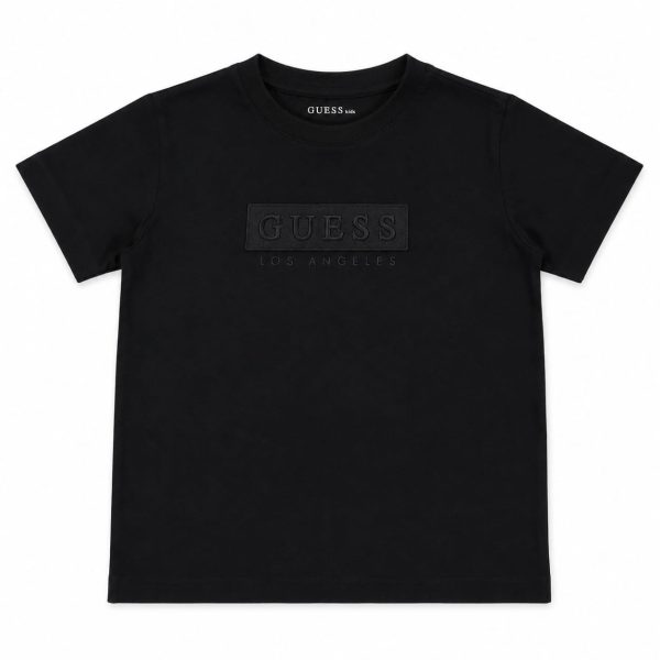 Polera Negra Logo Negro Bordado