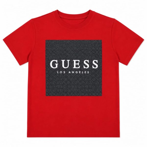 Polera Roja Logo Negro Multilogo detalles Blancos