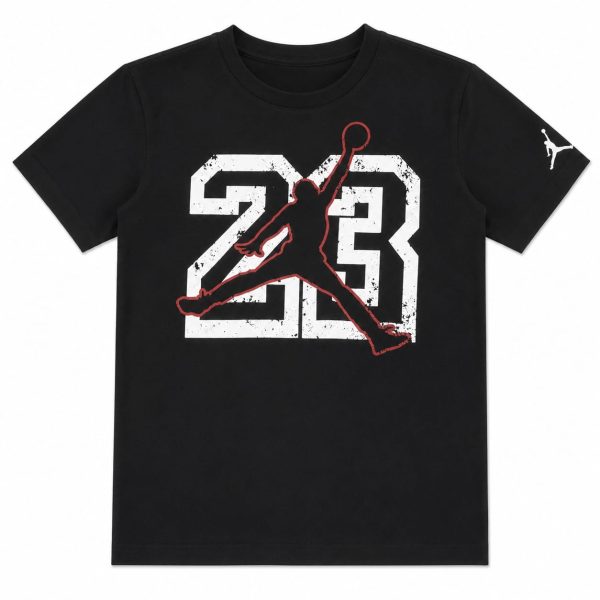 Polera Negra Con Logo Frontal 23 Blanco