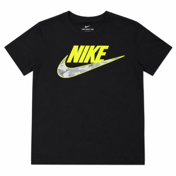 Polera Negra Logo Camuflaje