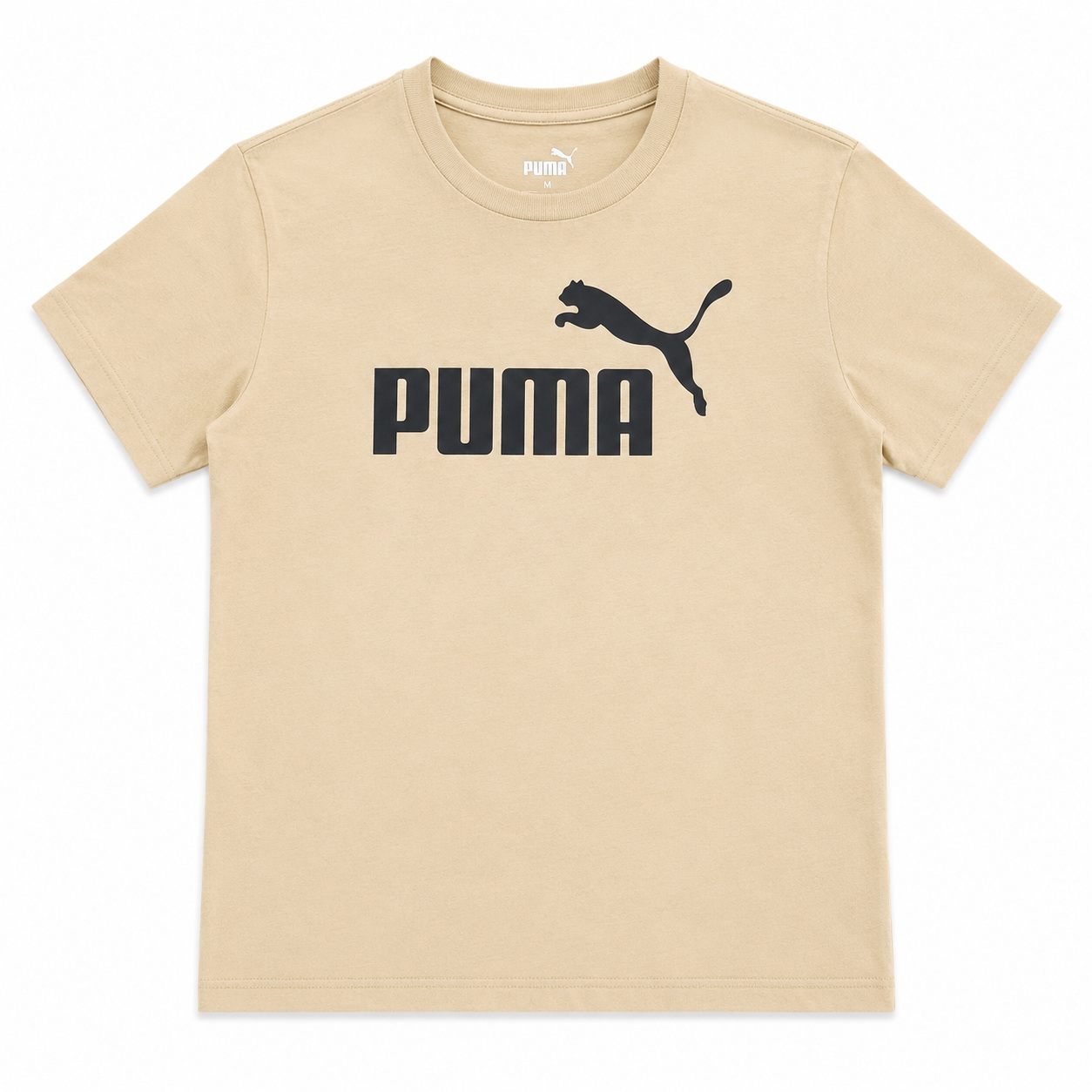 Polera Puma Beige Polera Beige Con Logo Frontal Negro - Imagen 1