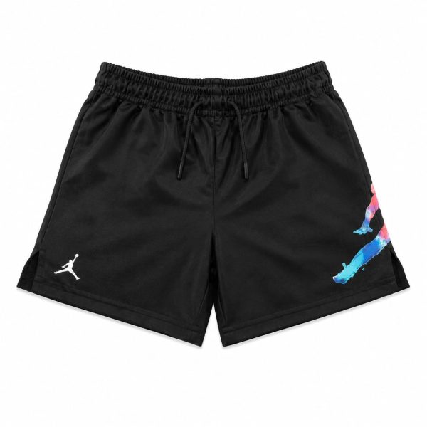 Short Negro Con Logo Lateral Multicolor