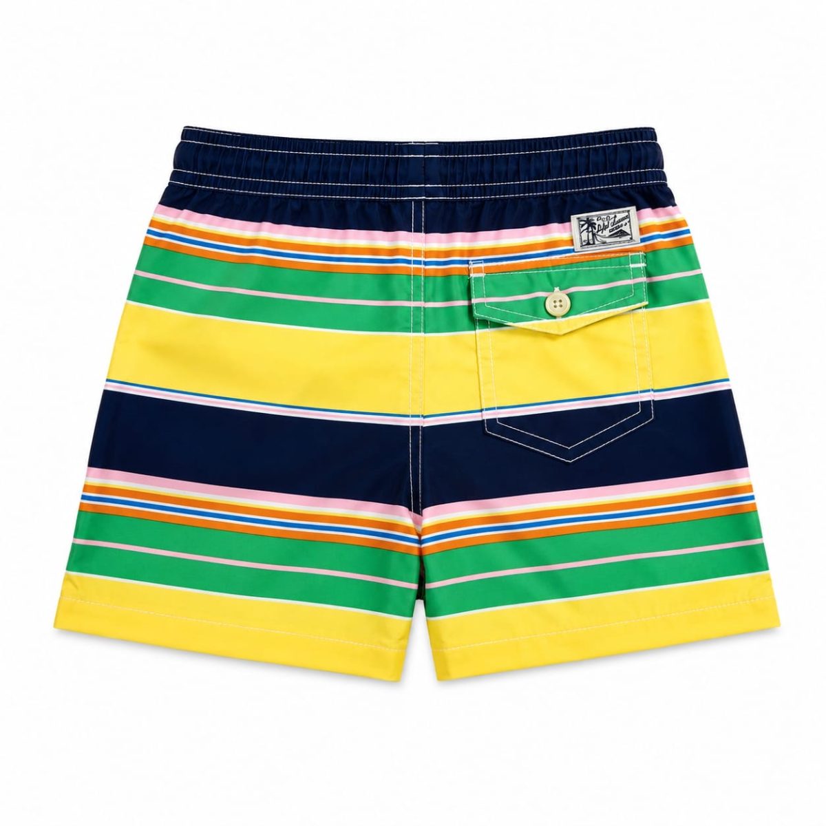 Short De Baño A Rayas De Colores Con Logo Al Costado - Imagen 2